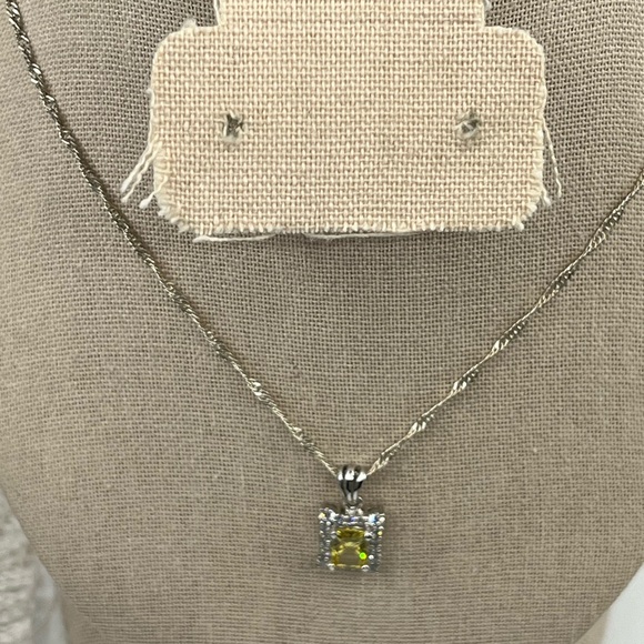 Vintage Epiphany Platinum 925 Silver Gemstone Pendant Necklace (2 chains) - Picture 2 of 16